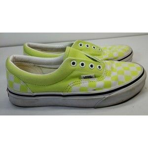 VANS Men's sz 4 Checkerboard Neon Green womens 5.5 Low Top Sneakers Shoes
